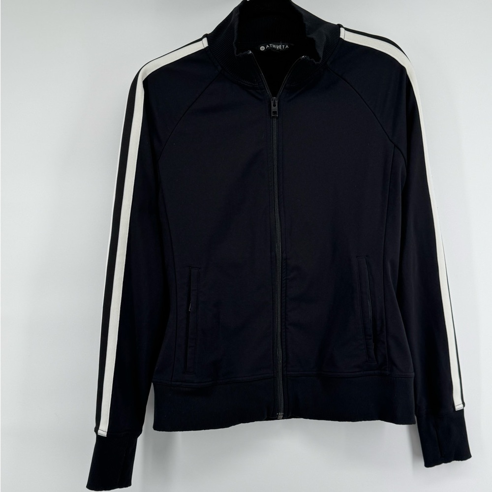 Athleta Iconic Circa Track Jacket Thumbholes Zipp… - image 3